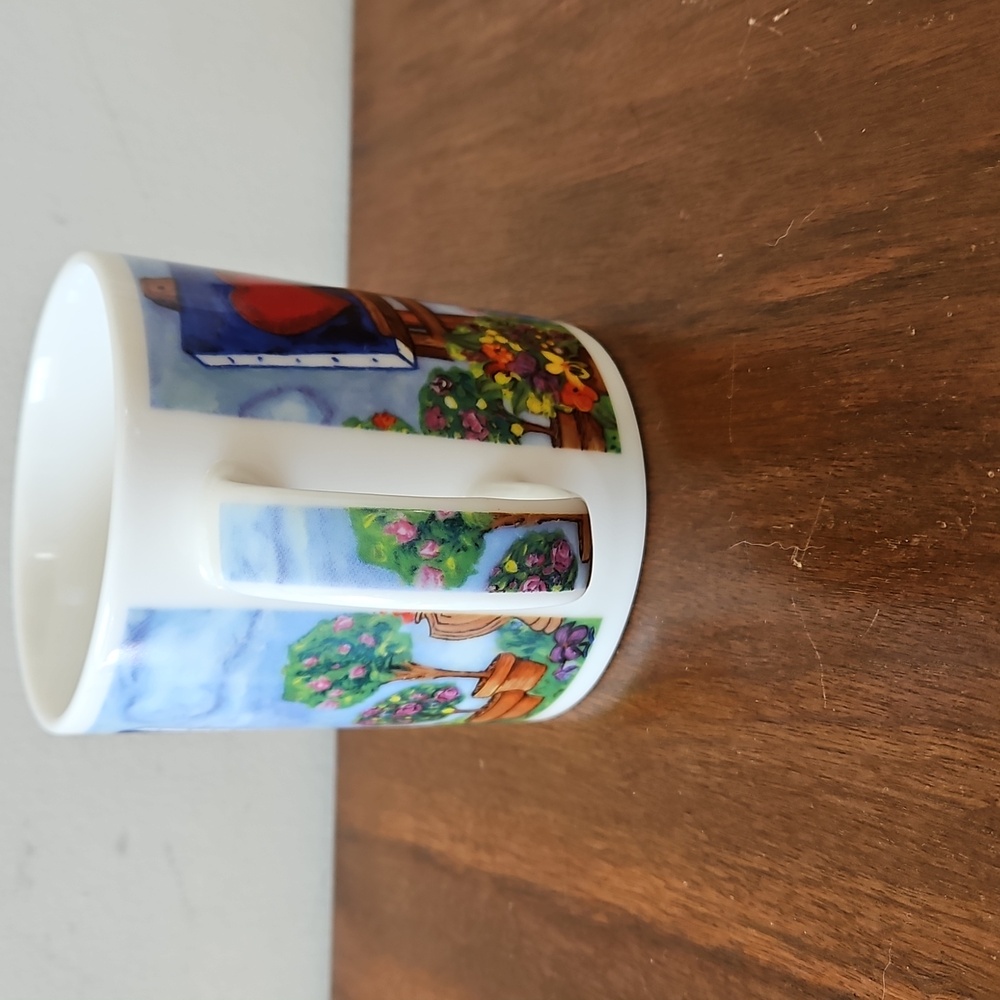 Vintage Starbucks Floral Painting Cupid Coffee Mug Made In Taiwan - Picture 2 of 8